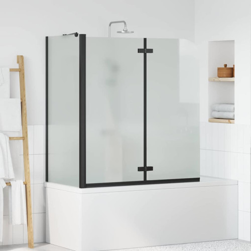 vidaXL Duschavskärmning Svart 120 x 68 x 130 cm ESG-glas och aluminium
