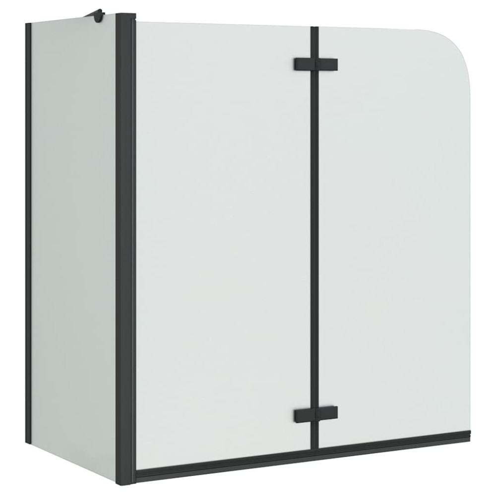 Produktbild för Duschavskärmning Svart 120 x 68 x 130 cm ESG-glas och aluminium