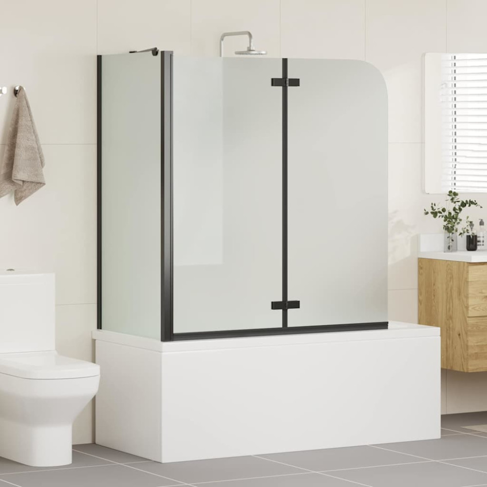 Produktbild för Duschavskärmning Svart 120 x 68 x 130 cm ESG-glas och aluminium