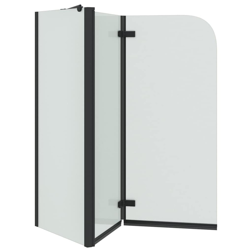 Produktbild för Duschavskärmning Svart 120 x 68 x 130 cm ESG-glas och aluminium