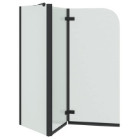 Produktbild för Duschavskärmning Svart 120 x 68 x 130 cm ESG-glas och aluminium