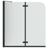 Produktbild för Duschavskärmning Svart 120 x 68 x 130 cm ESG-glas och aluminium