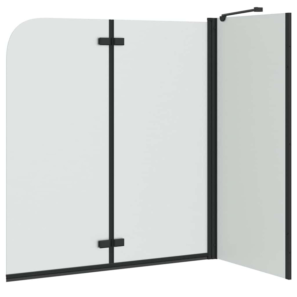 Produktbild för Duschavskärmning Svart 120 x 68 x 130 cm ESG-glas och aluminium