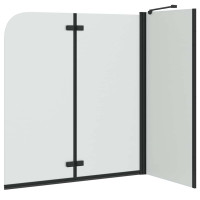 Produktbild för Duschavskärmning Svart 120 x 68 x 130 cm ESG-glas och aluminium