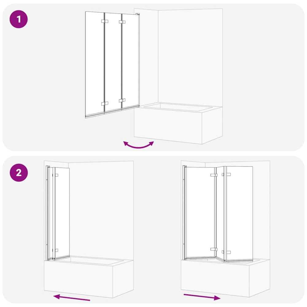 Produktbild för Duschavskärmning Svart 130 x 138 cm ESG-glas och aluminium