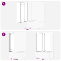 Produktbild för Duschavskärmning Svart 130 x 138 cm ESG-glas och aluminium