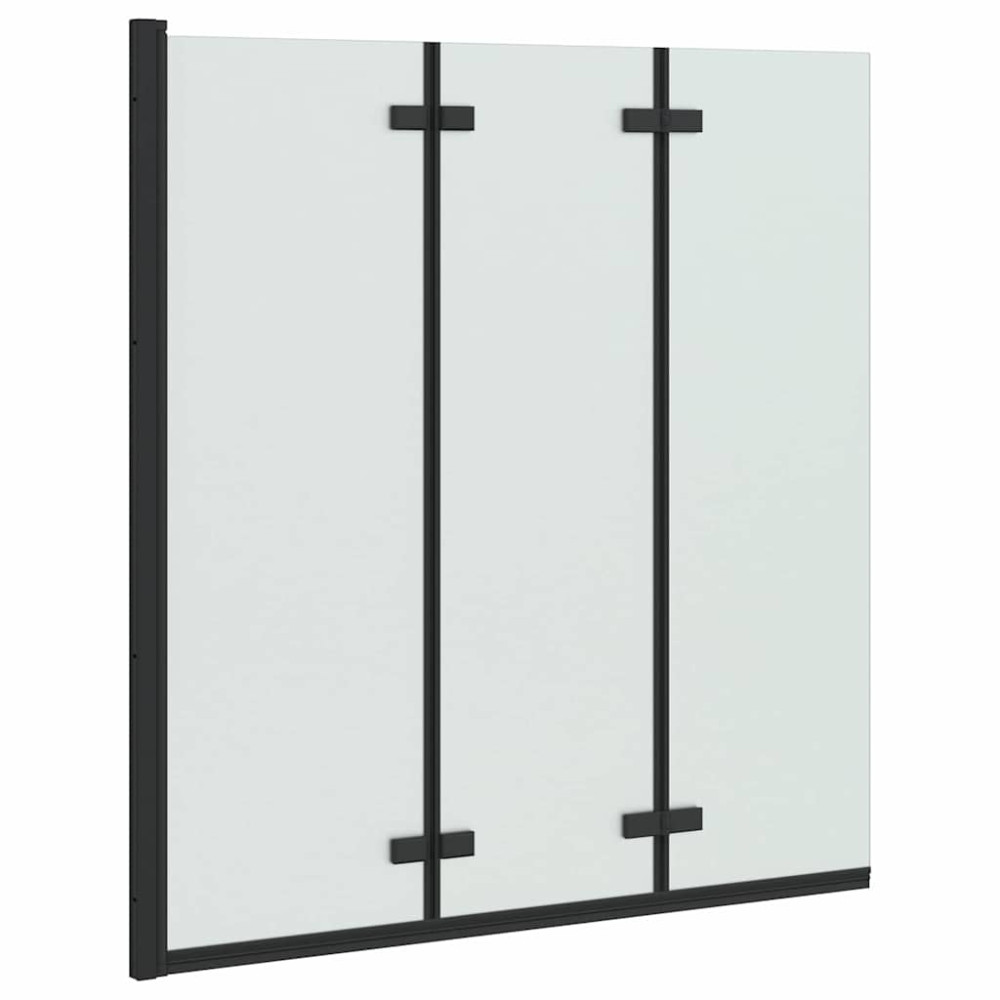 Produktbild för Duschavskärmning Svart 130 x 138 cm ESG-glas och aluminium