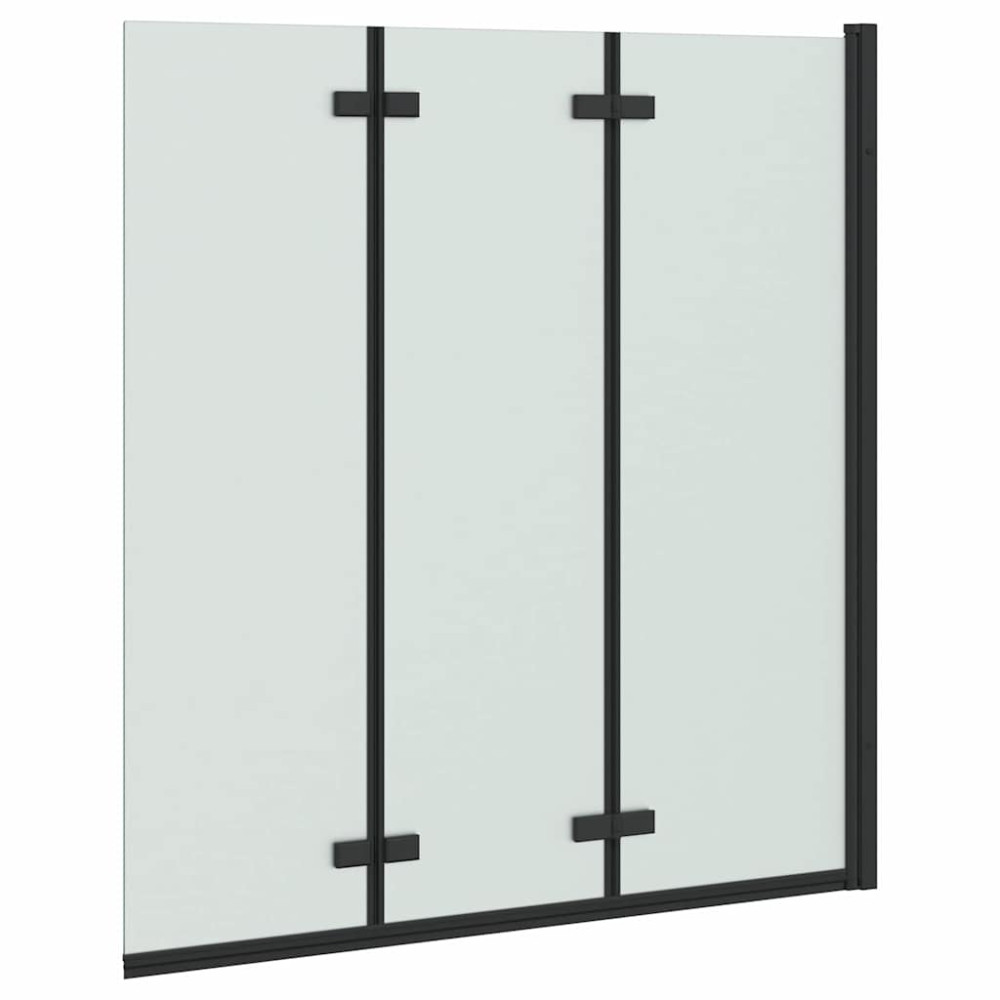 Produktbild för Duschavskärmning Svart 130 x 138 cm ESG-glas och aluminium