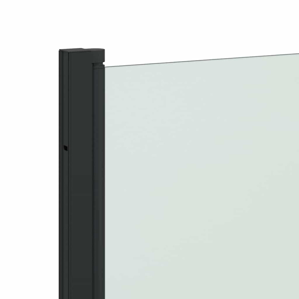 Produktbild för Duschavskärmning Svart 130 x 138 cm ESG-glas och aluminium