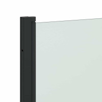 Produktbild för Duschavskärmning Svart 130 x 138 cm ESG-glas och aluminium