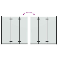 Produktbild för Duschavskärmning Svart 130 x 138 cm ESG-glas och aluminium