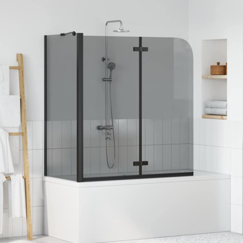 vidaXL Duschavskärmning Svart 120 x 68 x 130 cm ESG-glas och aluminium