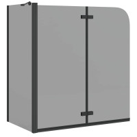 Produktbild för Duschavskärmning Svart 120 x 68 x 130 cm ESG-glas och aluminium