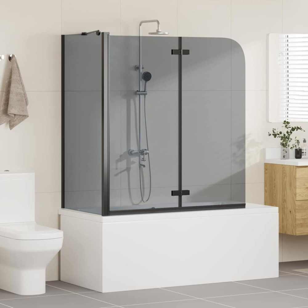 Produktbild för Duschavskärmning Svart 120 x 68 x 130 cm ESG-glas och aluminium