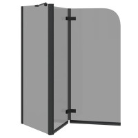 Produktbild för Duschavskärmning Svart 120 x 68 x 130 cm ESG-glas och aluminium
