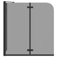 Produktbild för Duschavskärmning Svart 120 x 68 x 130 cm ESG-glas och aluminium