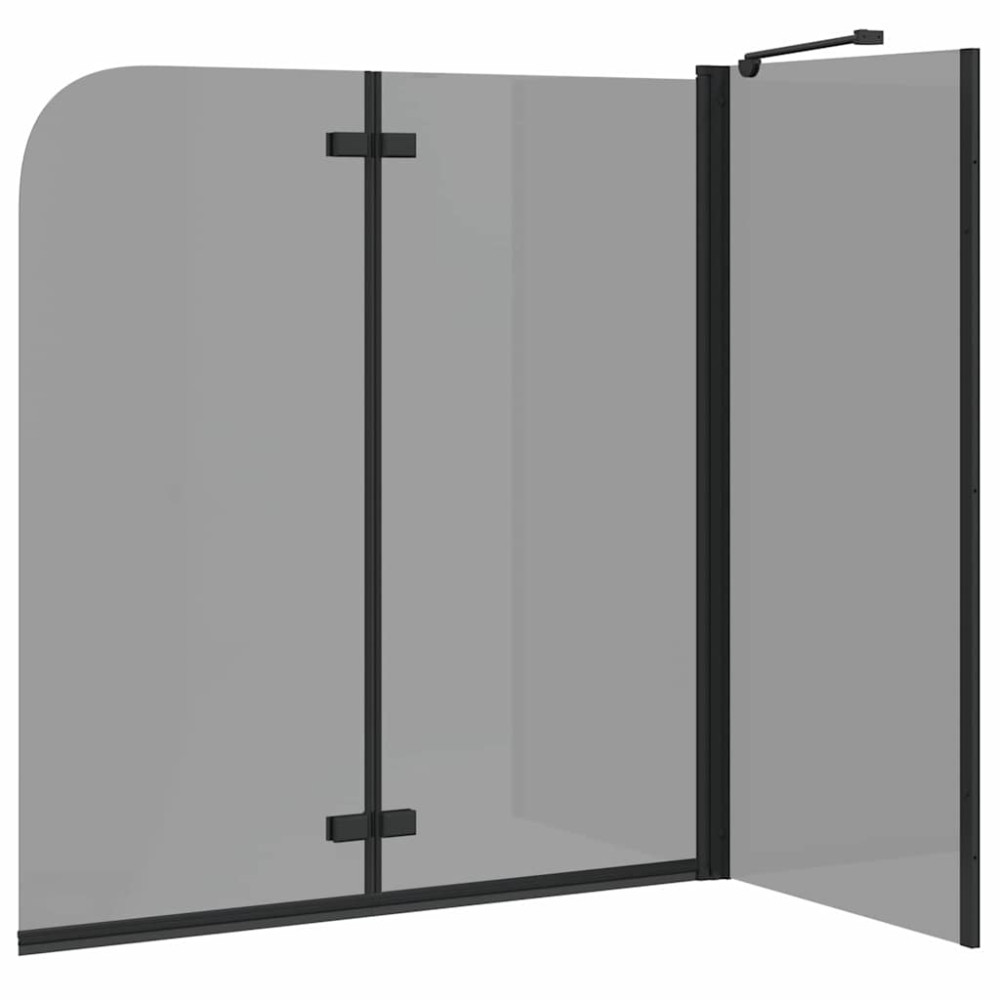 Produktbild för Duschavskärmning Svart 120 x 68 x 130 cm ESG-glas och aluminium