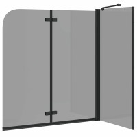 Produktbild för Duschavskärmning Svart 120 x 68 x 130 cm ESG-glas och aluminium