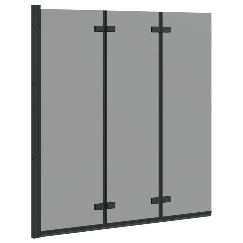 Produktbild för Duschavskärmning Svart 130 x 138 cm ESG-glas och aluminium
