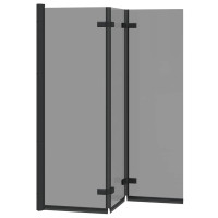 Produktbild för Duschavskärmning Svart 130 x 138 cm ESG-glas och aluminium