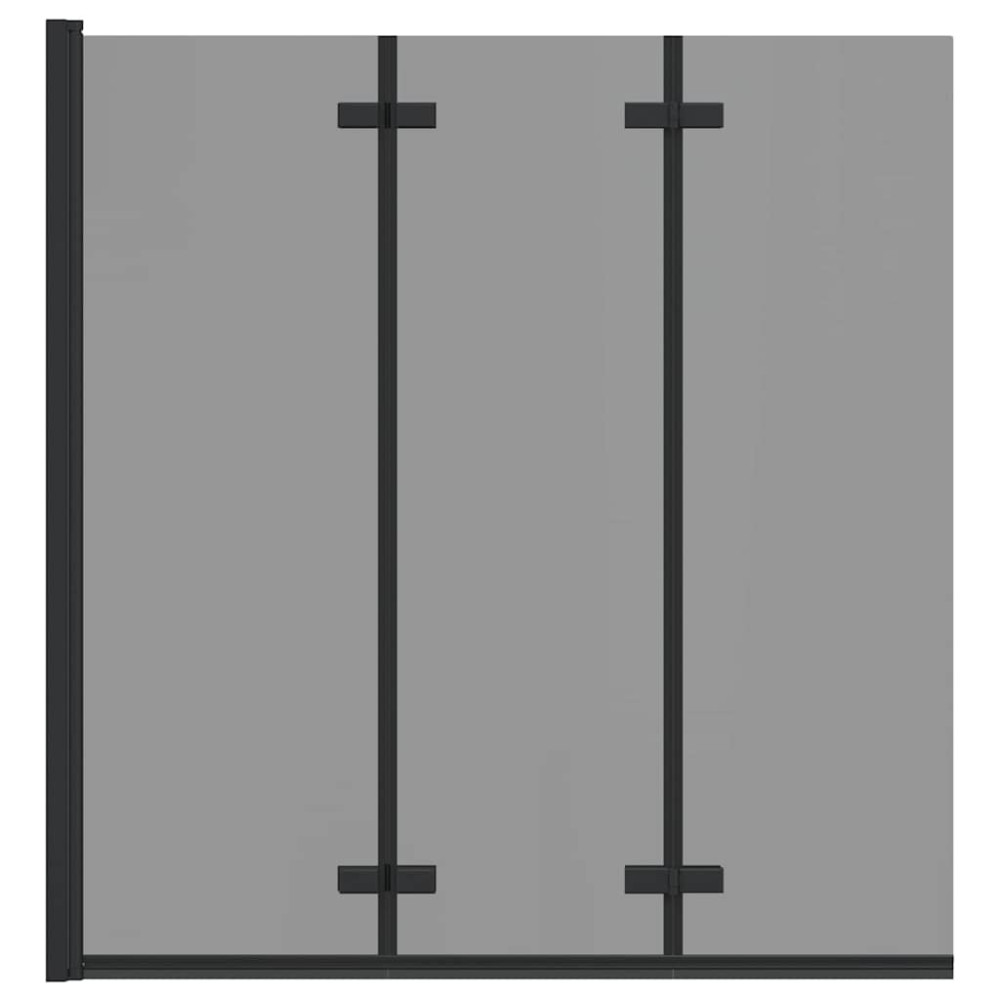 Produktbild för Duschavskärmning Svart 130 x 138 cm ESG-glas och aluminium
