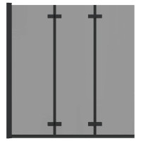 Produktbild för Duschavskärmning Svart 130 x 138 cm ESG-glas och aluminium
