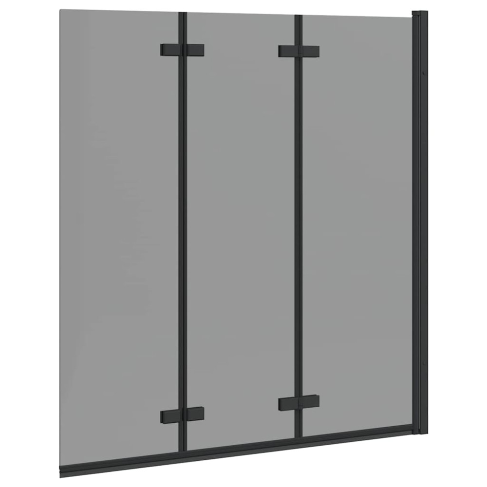 Produktbild för Duschavskärmning Svart 130 x 138 cm ESG-glas och aluminium