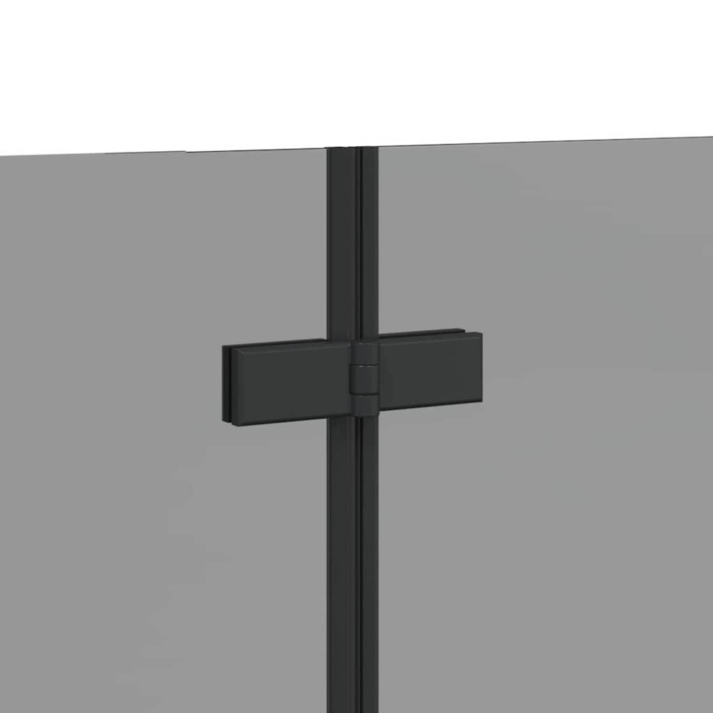 Produktbild för Duschavskärmning Svart 130 x 138 cm ESG-glas och aluminium