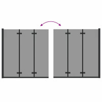 Produktbild för Duschavskärmning Svart 130 x 138 cm ESG-glas och aluminium