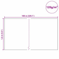 Produktbild för Frostskydd för växtfleece Vit 100 x 1,6 m Syntetiskt tyg