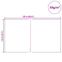 Produktbild för Frostskydd för växtfleece Beige 20 x 1,6 m Syntetiskt tyg