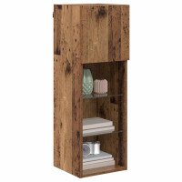 Produktbild för Väggmonterade TV-skåp 2 pcs Gammalt trä 30,5 x 30 x 90 cm