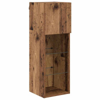 Produktbild för Väggmonterade TV-skåp 2 pcs Gammalt trä 30,5 x 30 x 90 cm