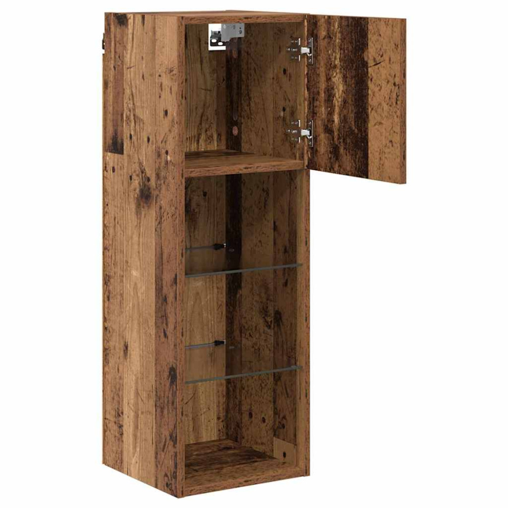 Produktbild för Väggmonterade TV-skåp 2 pcs Gammalt trä 30,5 x 30 x 90 cm