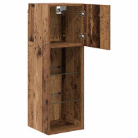 Produktbild för Väggmonterade TV-skåp 2 pcs Gammalt trä 30,5 x 30 x 90 cm