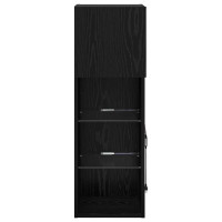 Produktbild för Väggmonterade TV-skåp med LED 2 pcs Svart Ek 30,5 x 30 x 90 cm