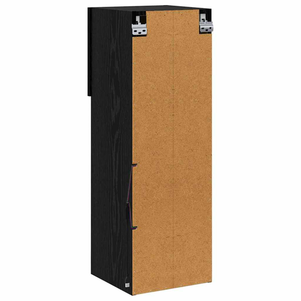 Produktbild för Väggmonterade TV-skåp med LED 2 pcs Svart Ek 30,5 x 30 x 90 cm