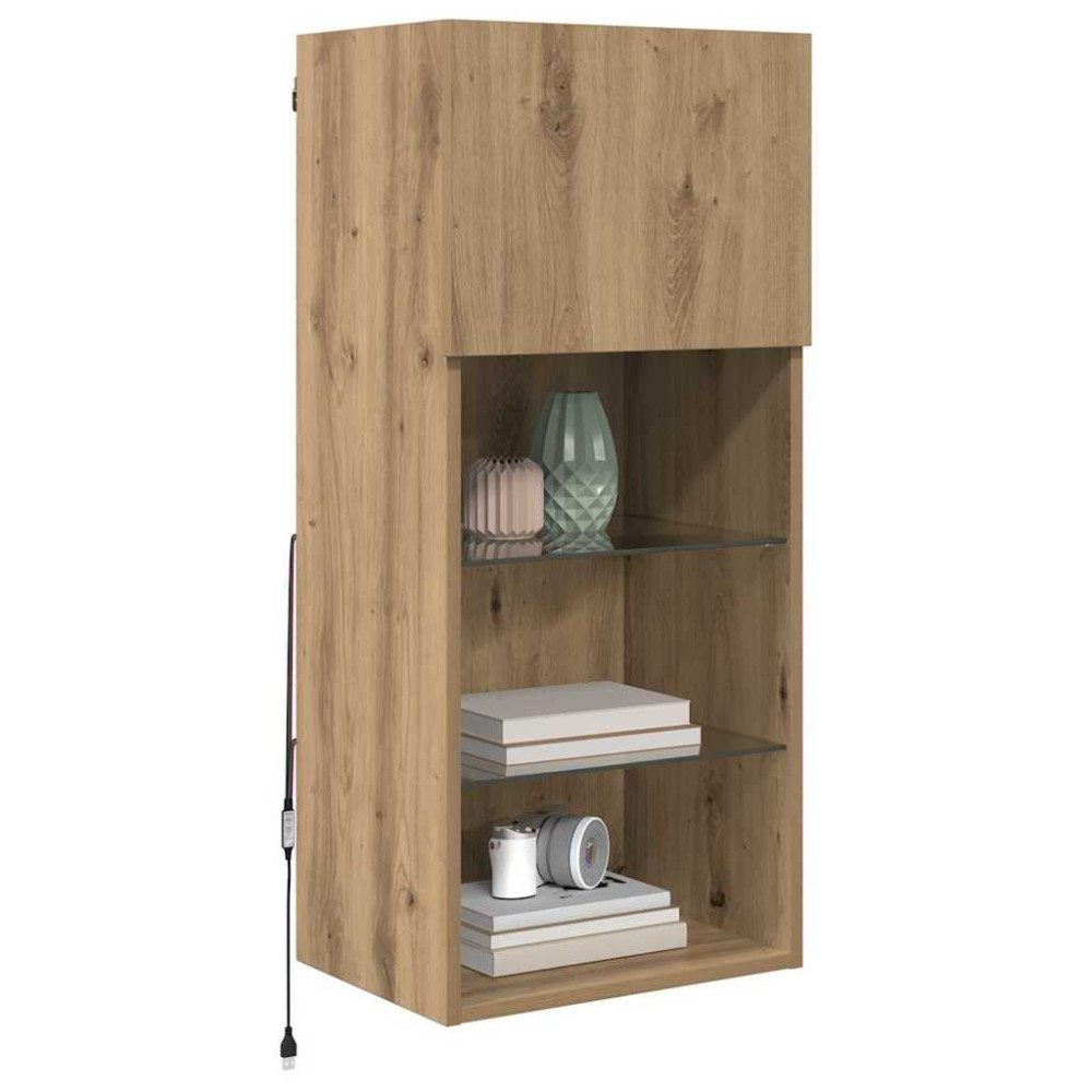 Produktbild för Väggmonterade TV-skåp 2 pcs Artisan Ek 40,5 x 30 x 90 cm
