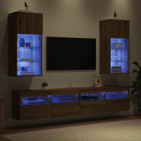 Produktbild för Väggmonterade TV-skåp 2 pcs Artisan Ek 40,5 x 30 x 90 cm