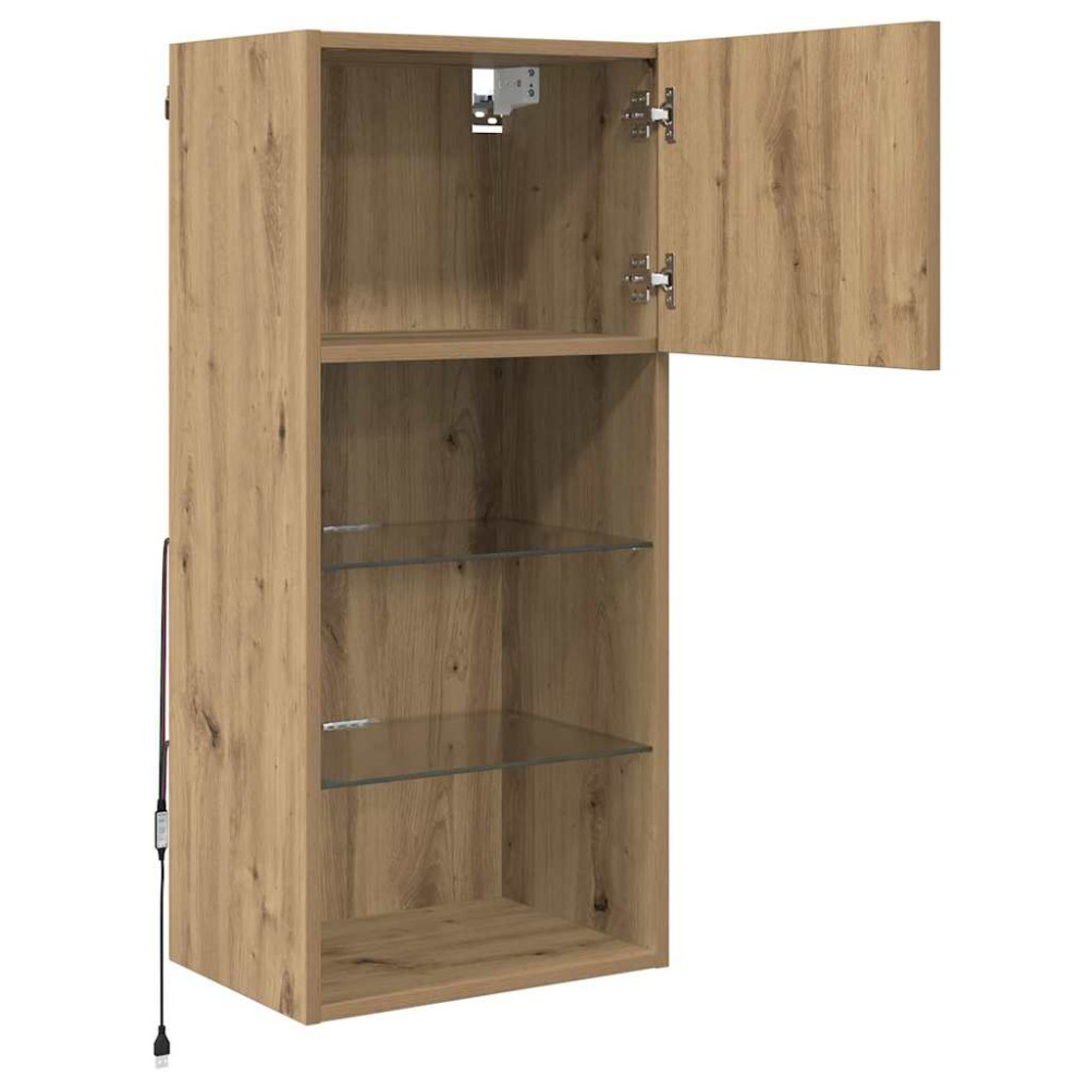 Produktbild för Väggmonterade TV-skåp 2 pcs Artisan Ek 40,5 x 30 x 90 cm