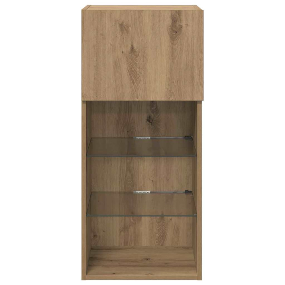 Produktbild för Väggmonterade TV-skåp 2 pcs Artisan Ek 40,5 x 30 x 90 cm