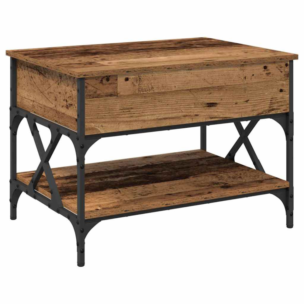 Produktbild för Kaffeebord Gammalt trä 70x50x50cm Konstruerat trä