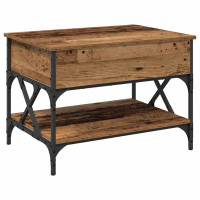 Produktbild för Kaffeebord Gammalt trä 70x50x50cm Konstruerat trä