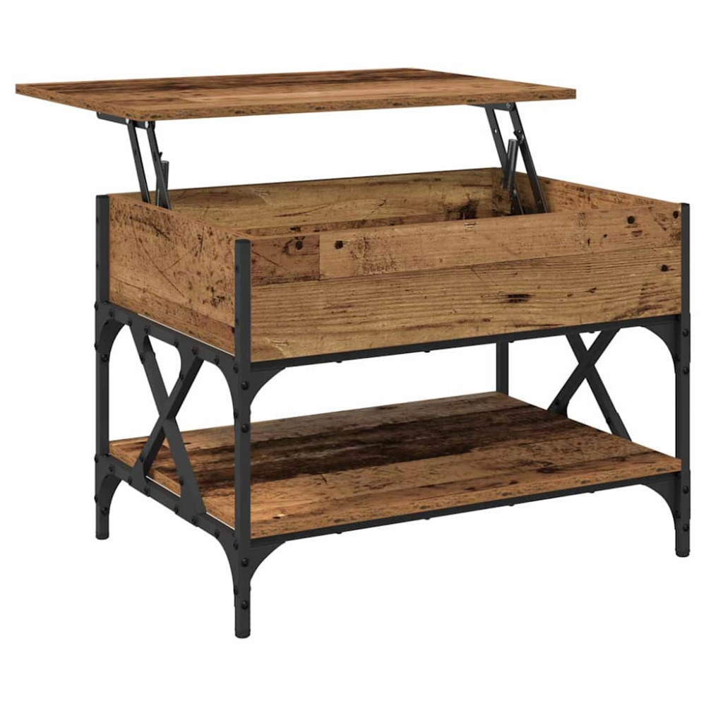 Produktbild för Kaffeebord Gammalt trä 70x50x50cm Konstruerat trä