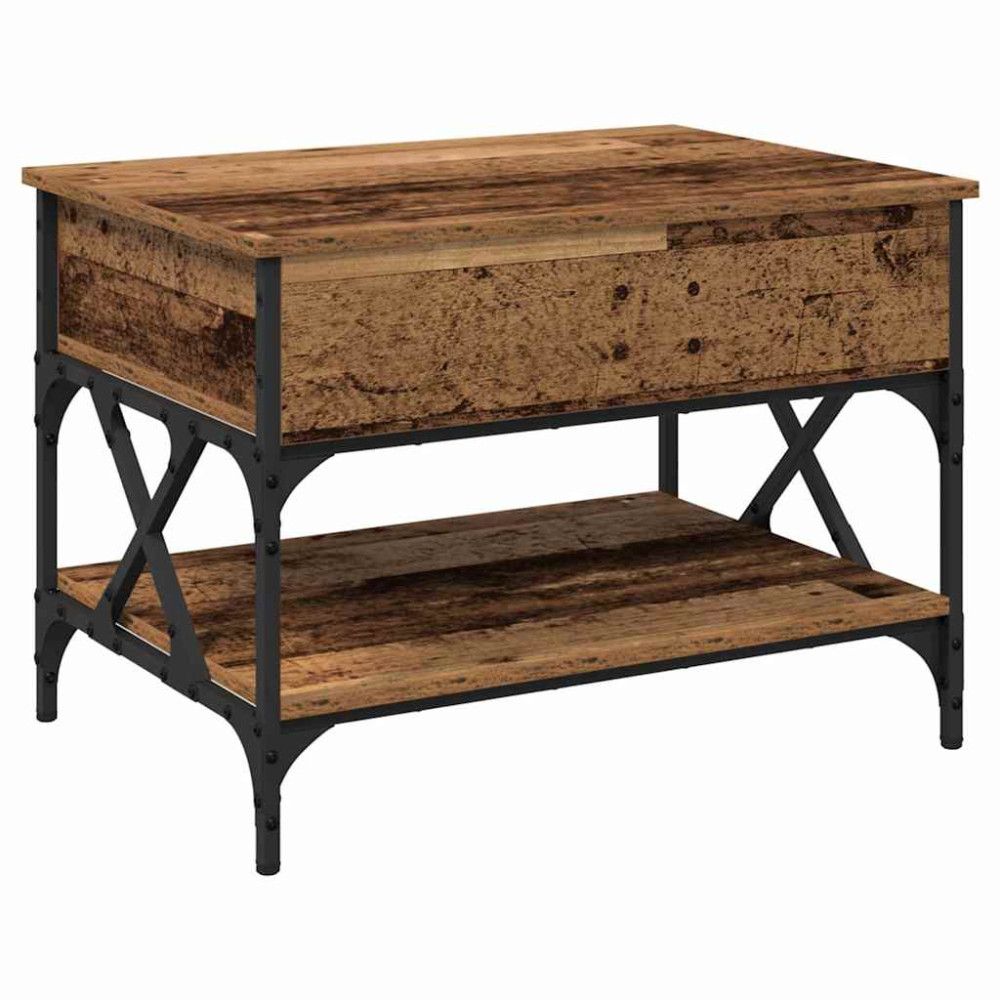 Produktbild för Kaffeebord Gammalt trä 70x50x50cm Konstruerat trä