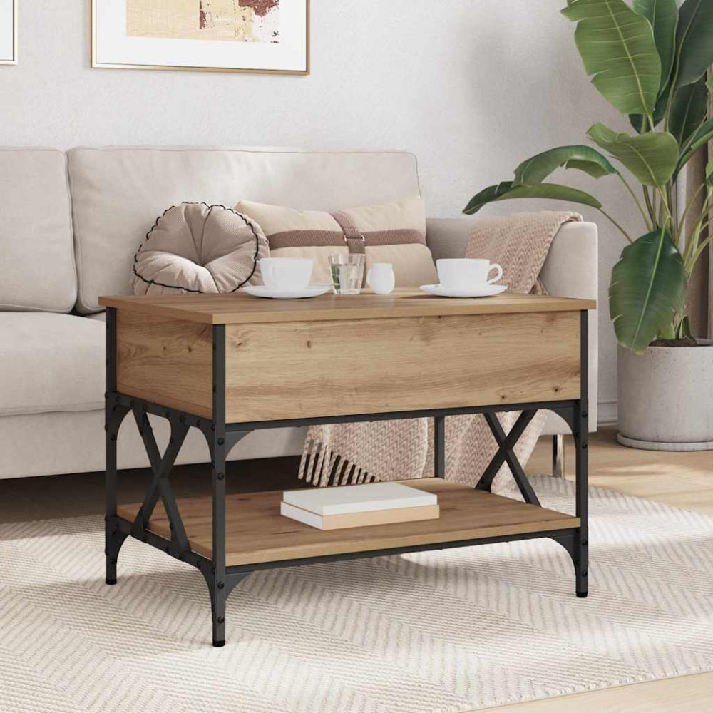 Produktbild för Kaffeebord Artisan Ek 70x50x50cm Konstruerat trä