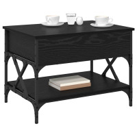 Produktbild för Kaffeebord Svart Ek 70x50x50cm Konstruerat trä