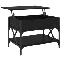 Produktbild för Kaffeebord Svart Ek 70x50x50cm Konstruerat trä