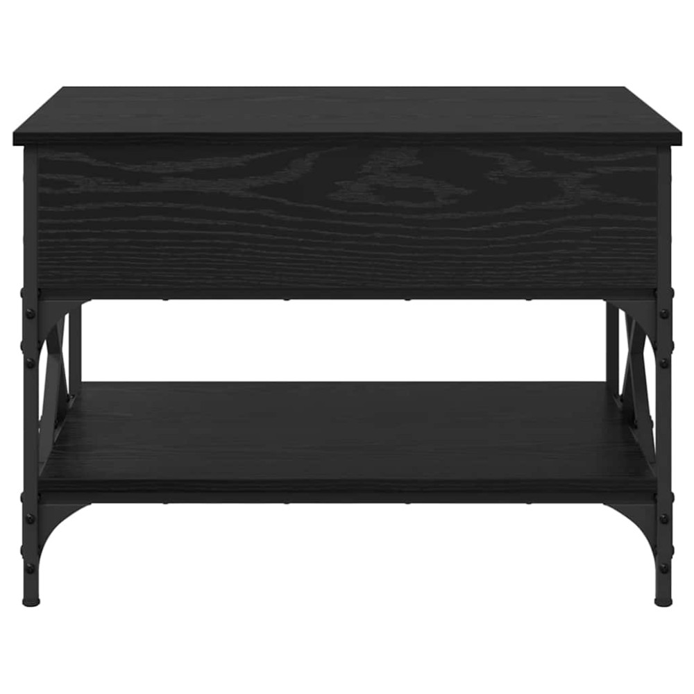 Produktbild för Kaffeebord Svart Ek 70x50x50cm Konstruerat trä