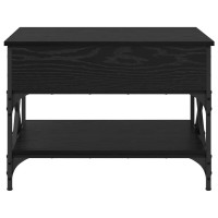 Produktbild för Kaffeebord Svart Ek 70x50x50cm Konstruerat trä